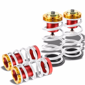 Front/Rear 1"-4" Adjust White Suspension Lowering Spring+Perch For 12-15 Civic-Suspension-BuildFastCar