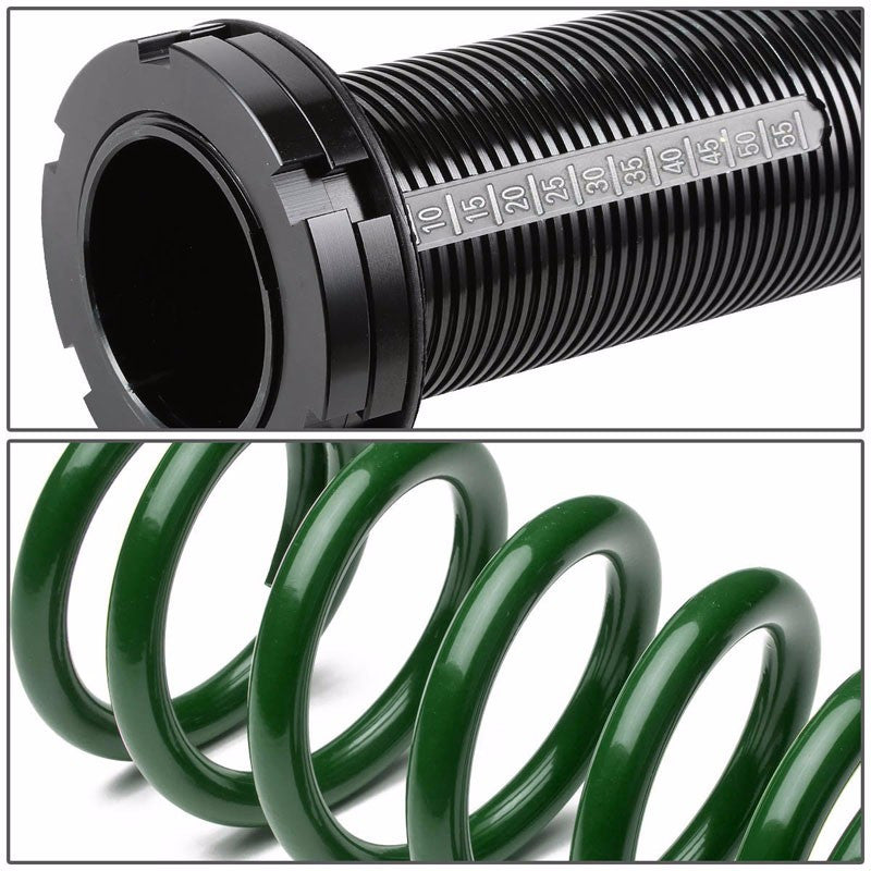 Front/Rear Scaled Black Coilover Green Lowering Spring Kit For 88-00 Civic EG/EJ-Suspension-BuildFastCar