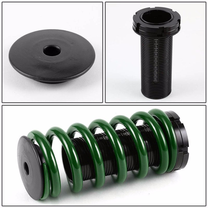 Front/Rear Scaled Black Coilover Green Lowering Spring Kit For 88-00 Civic EG/EJ-Suspension-BuildFastCar