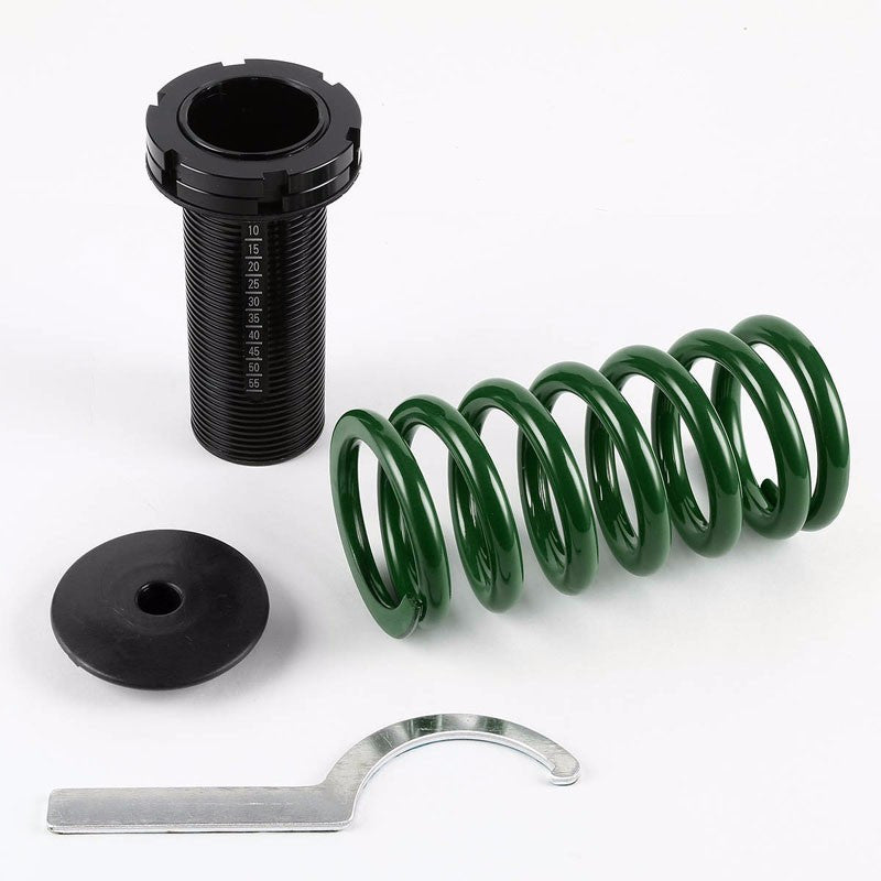 Front/Rear Scaled Black Coilover Green Lowering Spring Kit For 88-00 Civic EG/EJ-Suspension-BuildFastCar