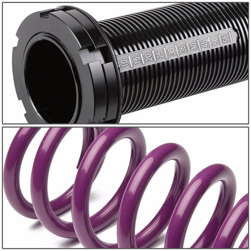 Front/Rear Scaled Black Coilover Purple Lowering Spring For 88-00 Civic EG/EJ/EK-Suspension-BuildFastCar