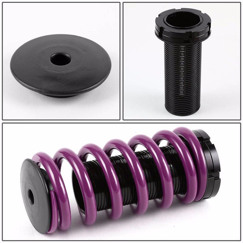 Front/Rear Scaled Black Coilover Purple Lowering Spring For 88-00 Civic EG/EJ/EK-Suspension-BuildFastCar