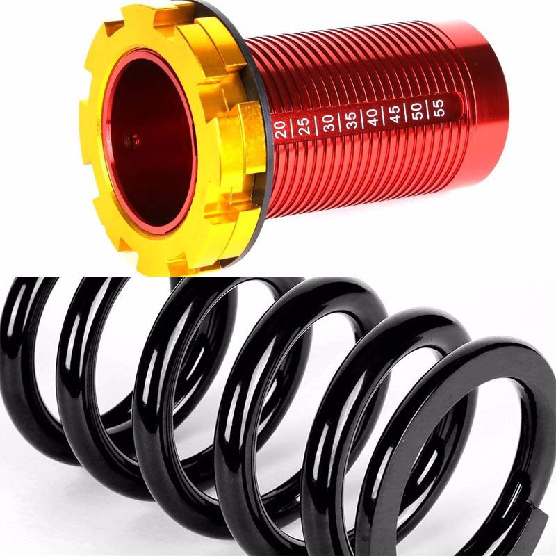 Front/Rear Red Scaled Black Coilover Lowering Spring For 88-91 Civic/88-97 CR-X/90-01 Integra-Suspension-BuildFastCar