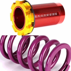 DNA Red Shock Absorbers+Red Coilover Purple Lowering Spring For 88-91 Civic/CRX-Shocks & Springs-BuildFastCar