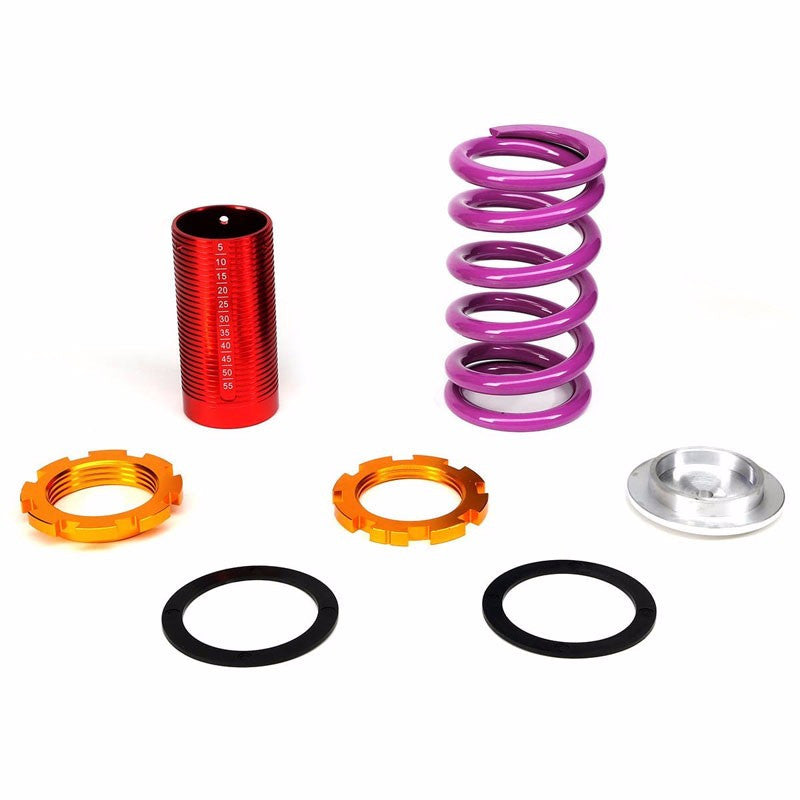 Front/Rear Red Scaled Purple Coilover Lowering Spring For 88-91 Civic/88-97 CR-X/90-01 Integra-Suspension-BuildFastCar