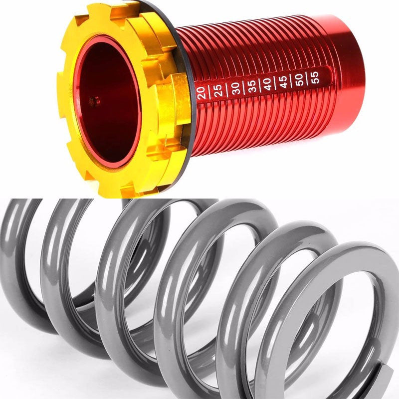 Front/Rear Red Scaled Silver Coilover Lowering Spring For 88-91 Civic/88-97 CR-X/90-01 Integra-Suspension-BuildFastCar