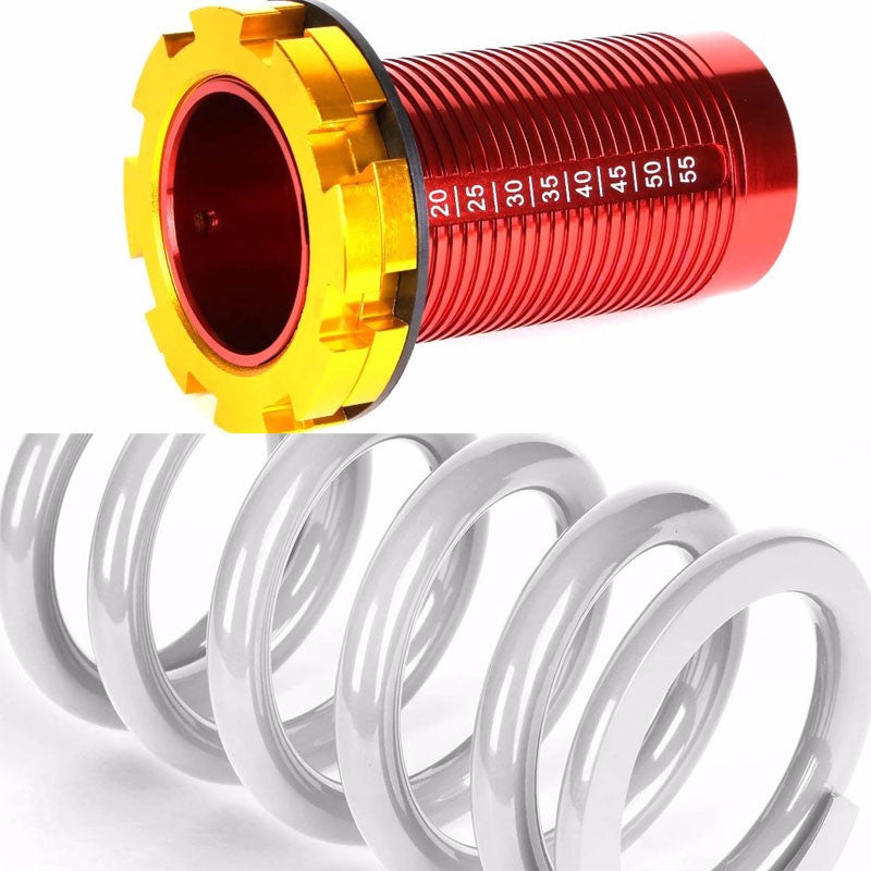 Front/Rear Red Scaled White Coilover Lowering Spring For 88-91 Civic/88-97 CR-X/90-01 Integra-Suspension-BuildFastCar