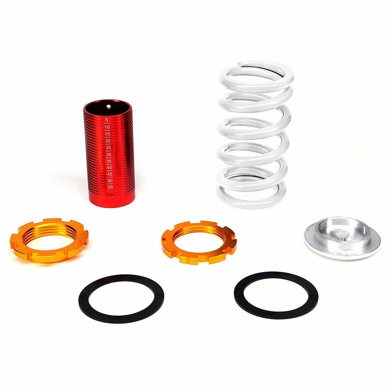 Front/Rear Red Scaled White Coilover Lowering Spring For 88-91 Civic/88-97 CR-X/90-01 Integra-Suspension-BuildFastCar