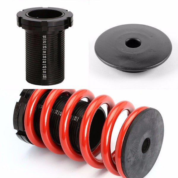 Front/Rear Scaled Black Suspension Red Coilover Lowering Spring 1"-4" Drop For 88-00 Civic/Integra-Suspension-BuildFastCar