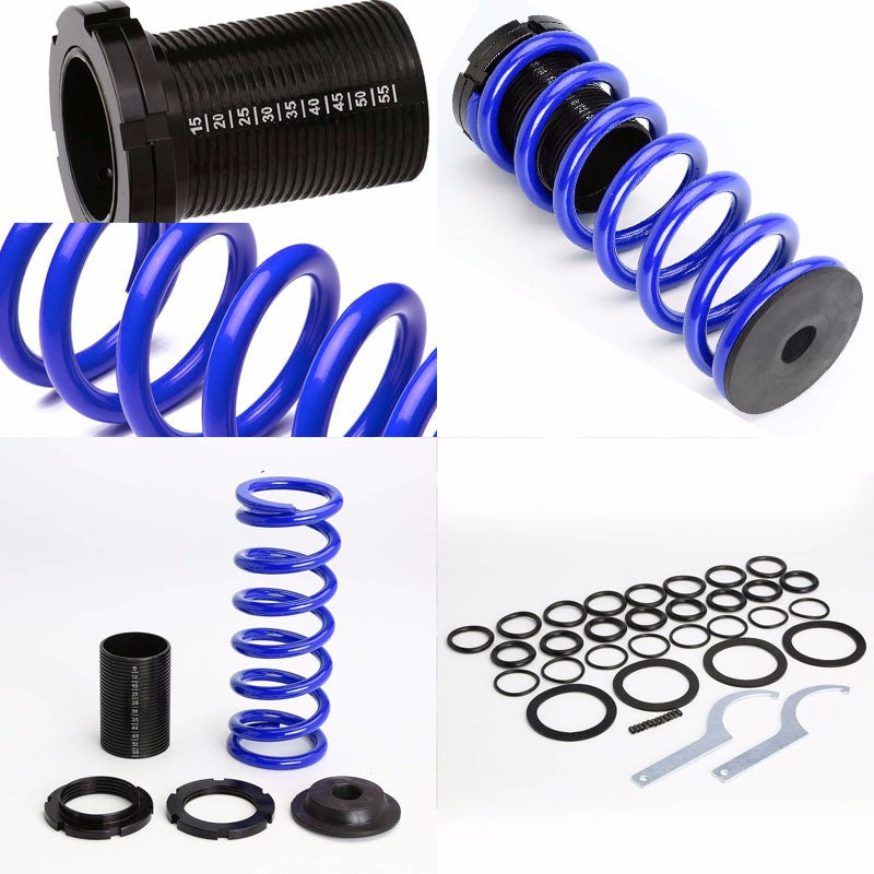 Front/Rear Scaled Black Coilover Blue Lowering Spring For 93-97 Altima U13 2.4L-Suspension-BuildFastCar