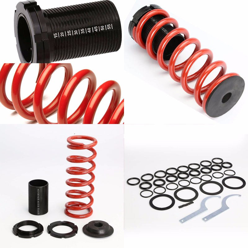 Front/Rear Scaled Black Coilover Red Lowering Spring For 93-97 Altima U13 2.4L-Suspension-BuildFastCar
