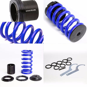 Front/Rear Scaled Black Coilover Blue Lowering Spring For 03-07 Corolla E130 1.8-Suspension-BuildFastCar