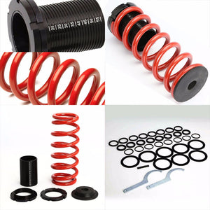 Front/Rear Scaled Black Coilover Red Lowering Spring For 85-98 VW Golf/Jetta-Suspension-BuildFastCar