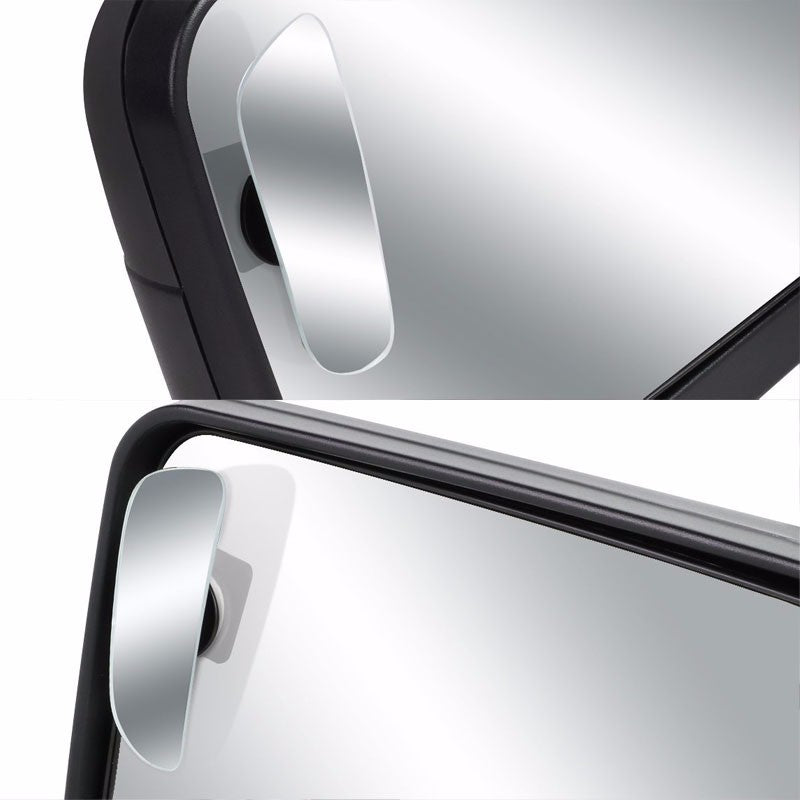 2x Rectangular Swivel Stick-On Car Wide Angle Convex Rear Blind Spot Side Mirror-Exterior-BuildFastCar