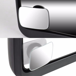 2x Round Rectangular Swivel Stick-On Auto Wide Angle Side Blind Spot Side Mirror-Exterior-BuildFastCar