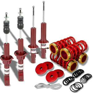 DNA Red Gas Shock Absorbers+Gold Coilover Red Lowering Spring For 88-91 Civic