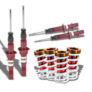 DNA Red Gas Shock Absorber+Red/White Adjustable Coilover For Honda 92-95 Civic