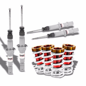 DNA Silver Shock Absorber+Red/White Adjustable Coilover For Honda 92-95 Civic