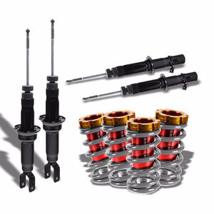 DNA Black Shock Absorbers+Red/Silver Adjustable Coilover For Honda 96-00 Civic