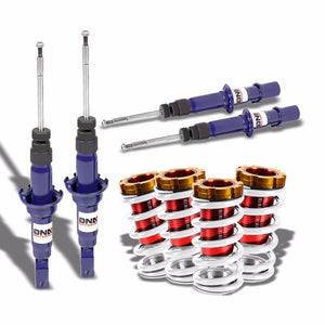 DNA Blue Shock Absorbers+Red/White Adjustable Coilover For Honda 96-00 Civic
