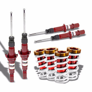 DNA Red Shock Absorbers+Red/White Adjustable Coilover For Honda 96-00 Civic