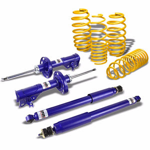DNA Blue Gas Shocks Absorber+Yellow Lowering Spring Kit For 06-11 Civic FG/FA/FD