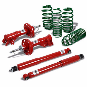 DNA Red Gas Shocks Absorber+Green Lowering Spring Kit For 06-11 Civic FG/FA/FD