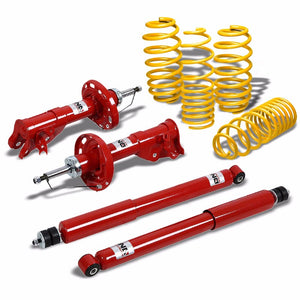DNA Red Gas Shocks Absorber+Yellow Lowering Spring Kit For 06-11 Civic FG/FA/FD