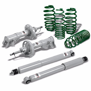 DNA Silver Gas Shocks Absorber+Green Lowering Spring Kit For 06-11 Civic FG/FA/FD