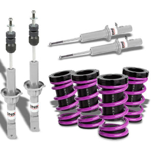 Silver Shock Struts+Scaled Sleeve Purple Lowering Coilover T44 For 88-91 Civic