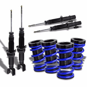 Black Gas Shock Absorber+Scaled Sleeve Blue Coilover Spring T44 For 92-95 Civic