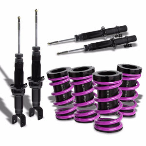 Black Gas Shock Struts+Scaled Sleeve Purple Coilover Spring T44 For 92-95 Civic