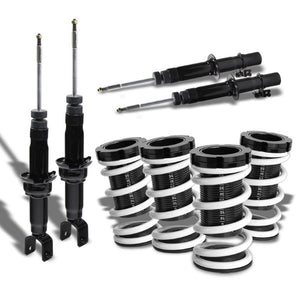 Black Gas Shock Absorber Struts+Scaled White Coilover Spring T44 For 92-95 Civic