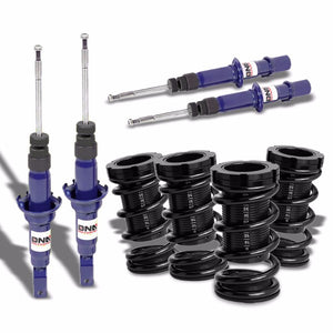 Blue Gas Shock Struts+Scaled Sleeve Black Coilover Spring T44 For 96-00 Civic