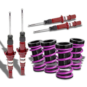 Red Gas Shock Struts+Scaled Sleeve Purple Coilover Spring T44 For 96-00 Civic