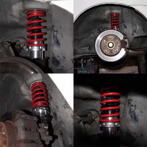 Red Shock Damper Struts Absorber+Adjust Blue Coilover Spring T44 For 96-00 Civic-Shocks & Springs-BuildFastCar