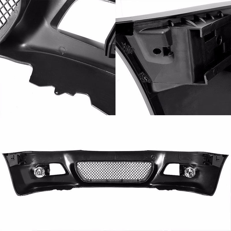 Unpainted ABS Plastic M3 Style Front Bumper Replacement Cover+Fog Light For 99-06 E36 3-Series-Exterior-BuildFastCar