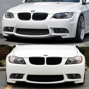 Unpainted ABS Plastic M3 Style Front Bumper Replacement Cover+Fog Light For BMW 09-11 E90 3-Series-Exterior-BuildFastCar
