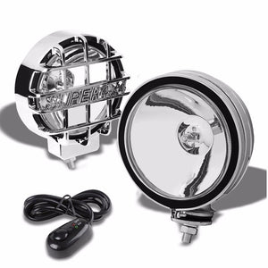 6" Round Chrome Body Housing Clear Fog Light/Super 4x4 Offroad Guard Work Lamp-Exterior-BuildFastCar