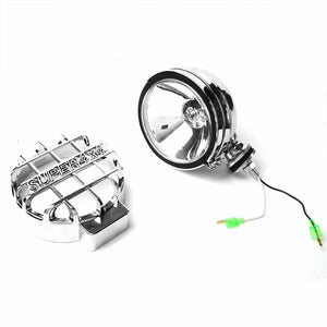 6" Round Chrome Body Housing Clear Fog Light/Super 4x4 Offroad Guard Work Lamp-Exterior-BuildFastCar