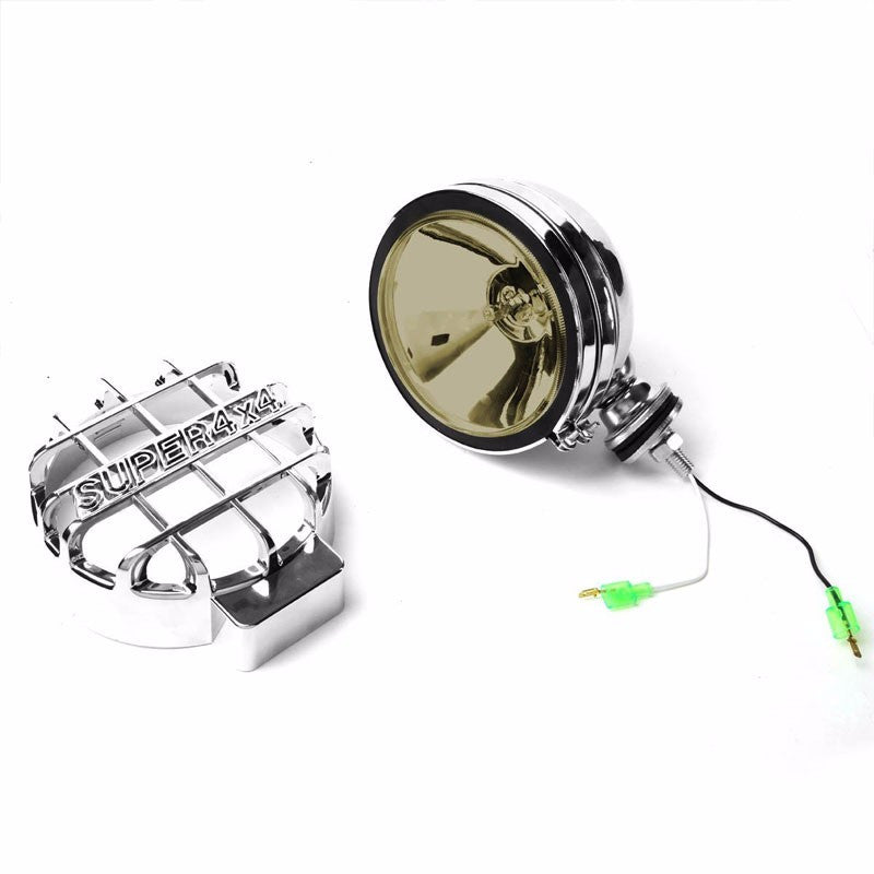 6" Round Chrome Body Housing Clear Fog Light/Super 4x4 Offroad Guard Work Lamp-Exterior-BuildFastCar