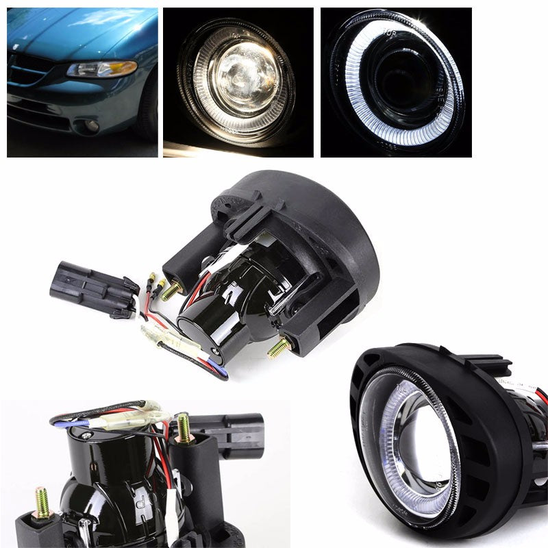 Halo Projector Clear Lens Housing Bumper Fog Light/Lamp For Dodge 99-04 Caravan