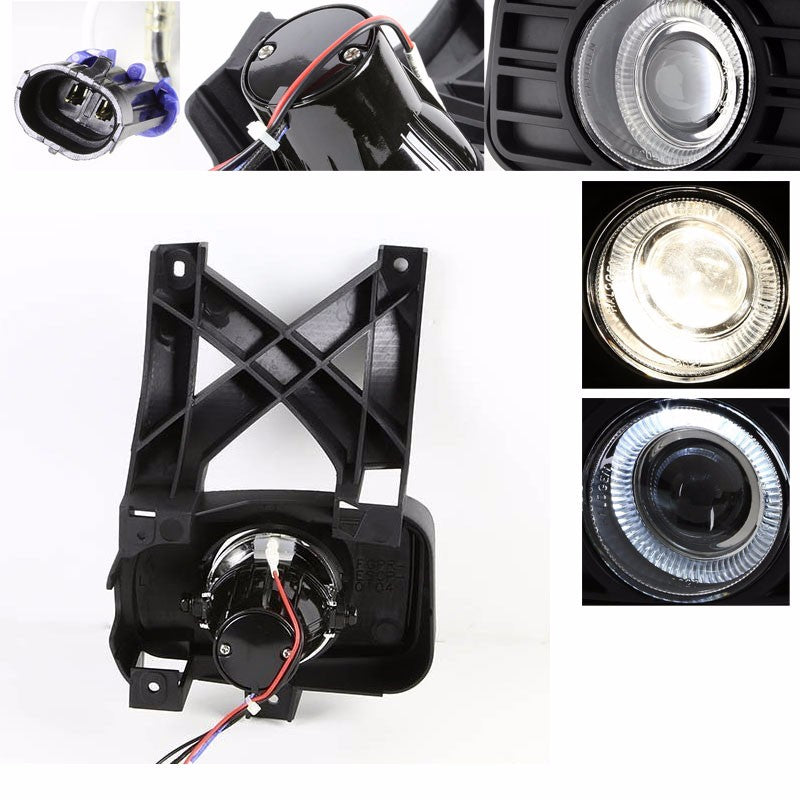 Halo Projector Clear Lens Housing Bumper Fog Light/Lamp For Ford 01-04 Escape