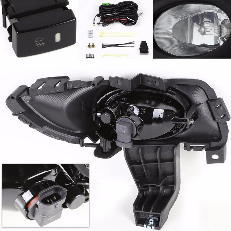 Black Housing Clear Lens Driving Bumper Fog Light/Lamp For Mazda 04-06 Mazda 3