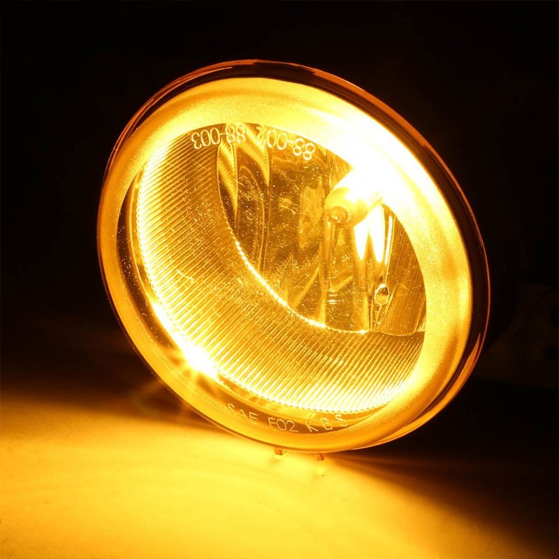 Amber Lens OE Front Bumper Round Fog Light Lamp For 05+ Chrysler/Dodge