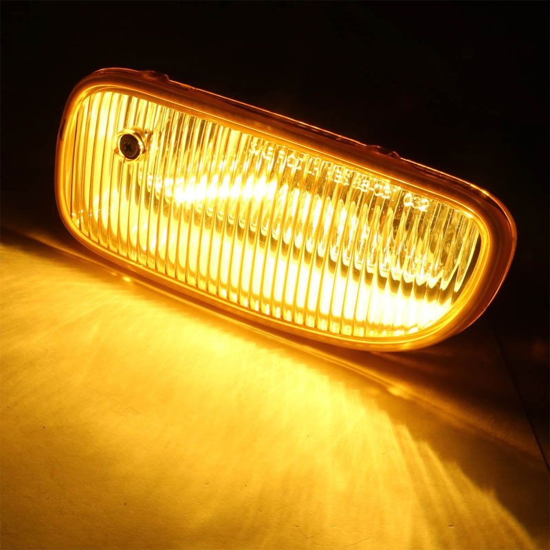 Yellow Amber Len OE Front Bumper Fog Light Lamp+Bulb For 99-04 Grand Cherokee WJ