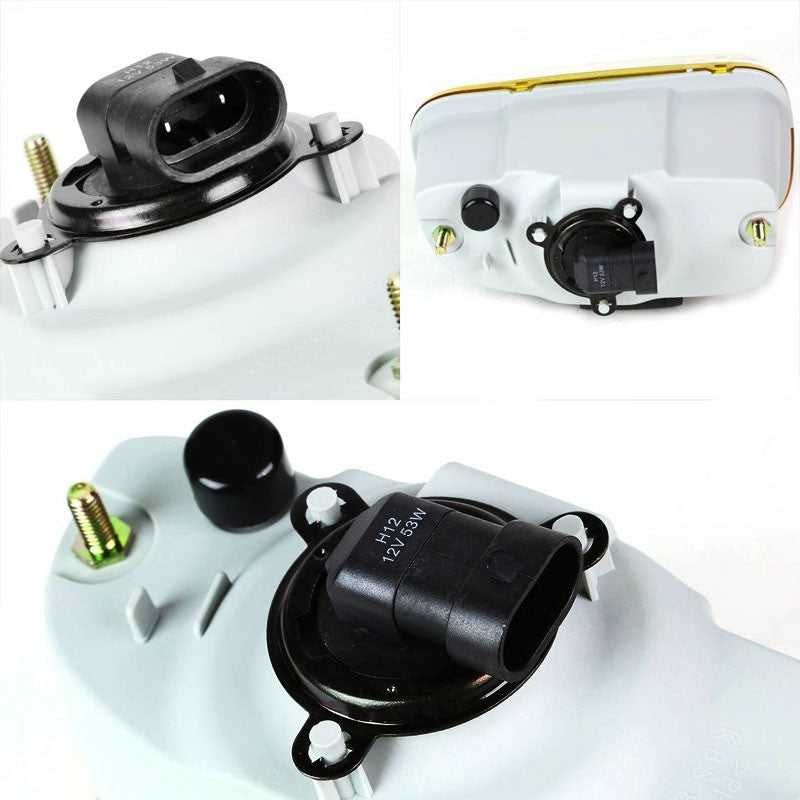 Yellow Amber Len OE Front Bumper Fog Light Lamp+Bulb For 99-04 Grand Cherokee WJ