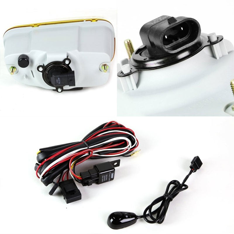 Yellow Amber Len Bumper Fog Light Lamp +Switch For 99-04 Grand Cherokee WJ