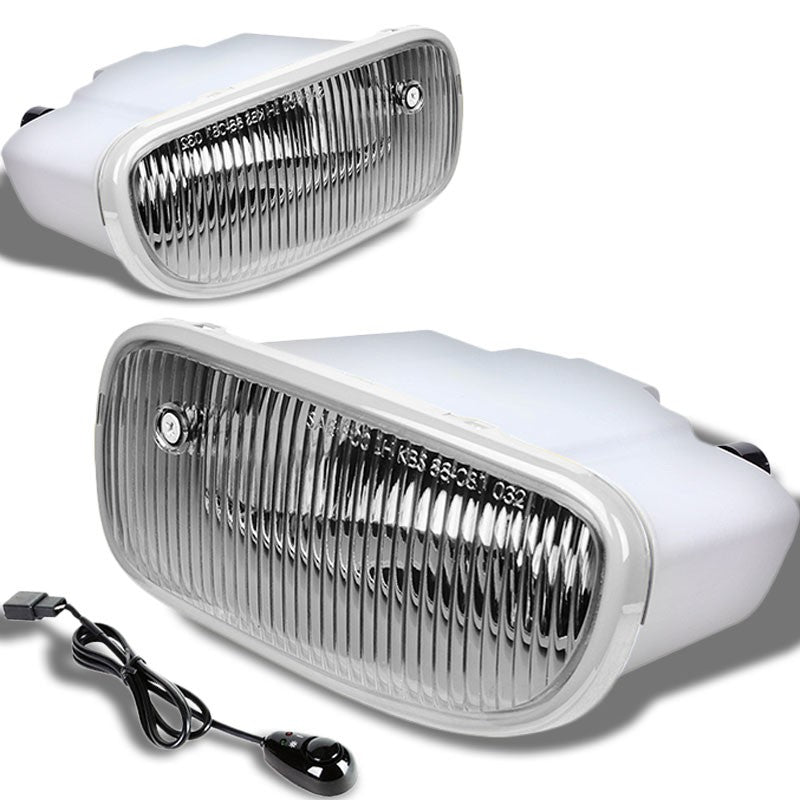 Clear OE Fog Light Lamp +Bulb+SwitchJeep 99-04 Grand Cherokee WJ BFC-FOLK-SW-JEEP99GCHECH