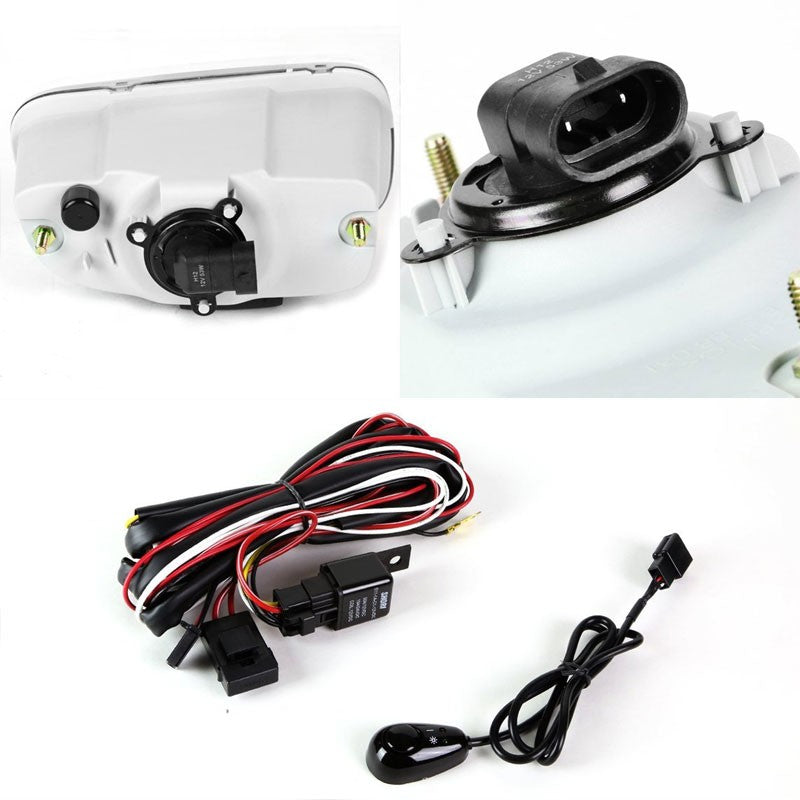 Clear Len OE Front Bumper Fog Light Lamp+Bulb+Switch For 99-04 Grand Cherokee WJ